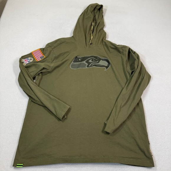 Nike Seattle Seahawks 2022 Salute to Service Tonal Lightweight Shirt Hooded‎ - Picture 1 of 9